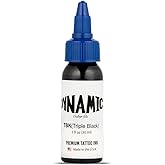 Dynamic Color Triple Black Tattoo Ink, Made in USA Since 1990, 1 oz | Sterilized and lot-numbered for full traceability; established American brand trusted by artists worldwide