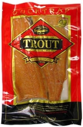 Duck Trap River Fish Farm, Trout Fillet Smoked Plain, 8 Ounce (4 pack)