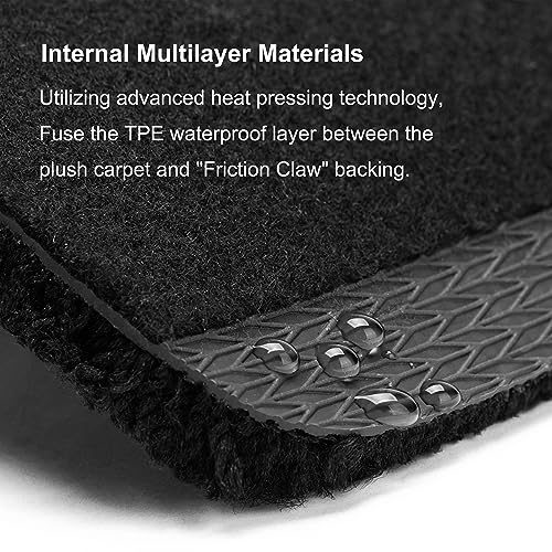 WENNEBIRD Carpet Floor Mats for Tesla Model 3 Highland 2024-2026, 3Pc | 1.5 cm Ultra-Thick Plush Carpet, Noise-Reducing Comfort, Waterproof TPE Layer, Anti-Slip Backing