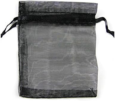 Organza Wedding Party Favor Bags- Package of 100 (3"x4", Black)