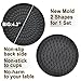 Coasters for Drinks Absorbent with Soft Felt Insert and Holder, Silicone Black Drink Coaster for Table Set of 6, Outdoor Rubber Coaster for Furniture Protection