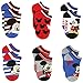 Mickey Mouse Little Boys 6 pack Socks (2-4 (Shoe: 4-7), Blue/Red/Black Mickey)