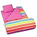 Wildkin Kids Sleeping Bags for Boys and Girls, Perfect Size for Parties, Camping, and Overnight Travel, Cotton Blend Materials Sleeping Bag, Measures 66 x 30 x 1.5 Inches, BPA-Free (Bright Stripes)