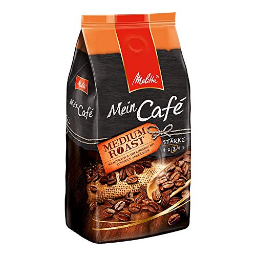 Melitta Ganze Kaffeebohnen, samtweich und vollmundig mit nussigen Anklängen, Stärke 3, Mein Café Medium Roast, 1kg