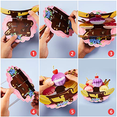 6 Pieces Ice Cream Centerpiece Ice Cream Cart Centerpiece Banana Split