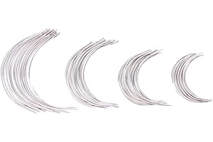 SUPVOX 96pcs C Type Curved Sewing Needles Hand Sewing Big Eye Weaving Needles Set for DIY Crafts and Fabric