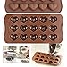 homEdge 15-Cavity Dimpled Heart Shape Chocolate Mold, Silicone Dimpled Valentine Heart Chocolate Gummy and Candy Mold