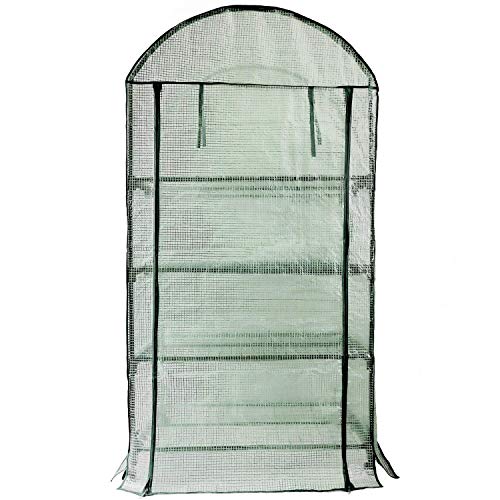 OUTOUR Wider 35x19.6x66.5in 4 Tier Wider Portable Plant Mini Greenhouse Green House with Casters, for Growing Seeds, Seedlings, Tending Potted Plants, Garden Gardening Indoor Outdoor - Thumbnail 5