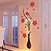 Leegor DIY Vase Flower Tree Crystal Arcylic 3D Wall Stickers Decal Home Decor Wallpaper Living Room Art Mural