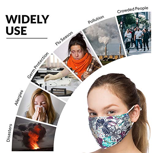 Anti Dust Face Mouth Cover Mask Respirator - Dustproof Anti-bacterial Washable - Reusable masks Respirator Comfy - Cotton Germ Protective Breath Healthy Safety Warm Windproof Mask (Blue-Mix1) - Thumbnail 5