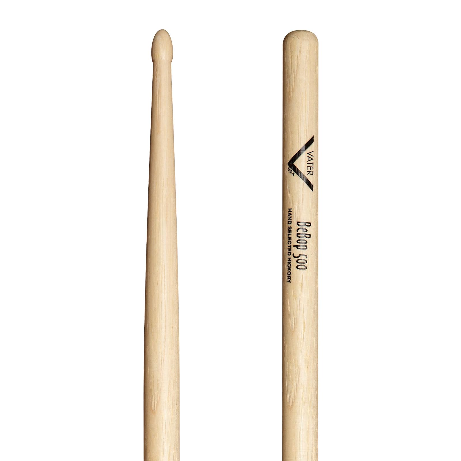 Vater Drumsticks VHBB500 - 500 BeBop Series - Hickory - Tear Drop Wood TIp