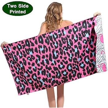 yongjian Large Beach Towel, Microfiber Sand Free Quick Dry Soft and Super Absorbent Bath Towel Suitable for Beach Swimming Leopard