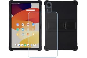 GUYAHANYER Case for Relndoo TAB9 with Tempered Glass Screen Protector, Soft Silicone Kids Friendly Bumper Adjustable Stand Co