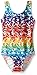Danskin Big Girls' Gymnastics Leotard, Rainbow Paint, Medium (8/10)