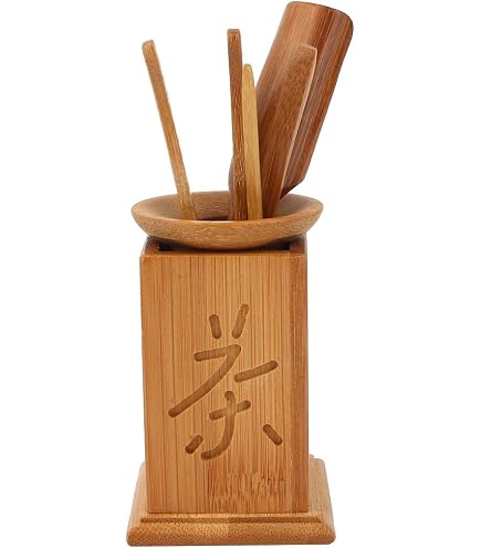 Set De 6 Accessoires Cérémonie Du Thé En Bambou - Gong Fu Cha Traditionnel Chinois