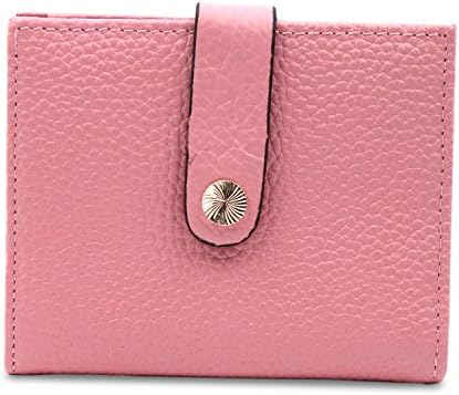 RFID Blocking Slim Womens Bifold Wallet Leather Credit Card Holder Money Clip (Pink)