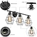 Elibbren Industrial Bathroom Vanity Light 3 Lights, Vintage Matte Black Wall Sconce with Caged, E26 Base Farmhouse Bathroom Wall Light Fixture for Bathroom Vanity Mirror Cabinets Dressing Table