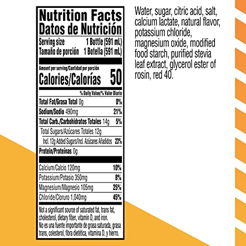 GATORLYTE RAPID REHYDRATION ELECTROLYTE DRINK, STRAWBERRY KIWI, SPECIALIZED BLEND OF 5 ELECTROLYTES, LOWER SUGAR, NO ARTIFICIAL SWEETENERS OR FLAVORS, 20 FL OZ BOTTLES (12 PACK)