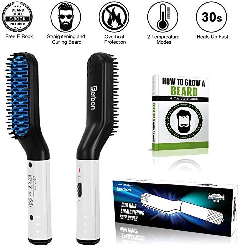 Electric Beard/Hair Straightener Brush Comb, Hot Tools Hair Flat Curling Iron, Fast Shaping for Beard Grooming And Hair Styling for Men