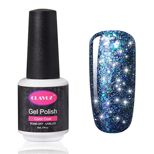 CLAVUZ Starry Gel Nail Polish Soak Off Super Bling Nail Lacquer Glitter Manicure Nail Art Vanish 8ml