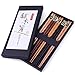 Zealor 5 Pairs Hardwood Chopsticks Set, with 5 Assorted Colors Natural Wooden Chopsticks