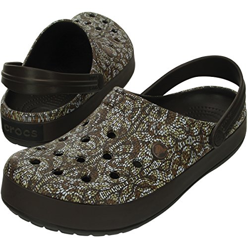 crocs Unisex Crocband Cable Knit Clog Mule, Espresso,4 M US Men's/6 M US Women's