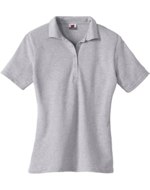 Hanes Ladies' 7 oz. ComfortSoft� Cotton Piqu� Polo - LIGHT STEEL - XL