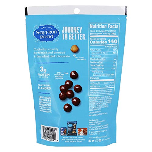 Saffron Road, Crunchy Chickpeas Dark Chocolate, 4.15 Ounce - Thumbnail 2