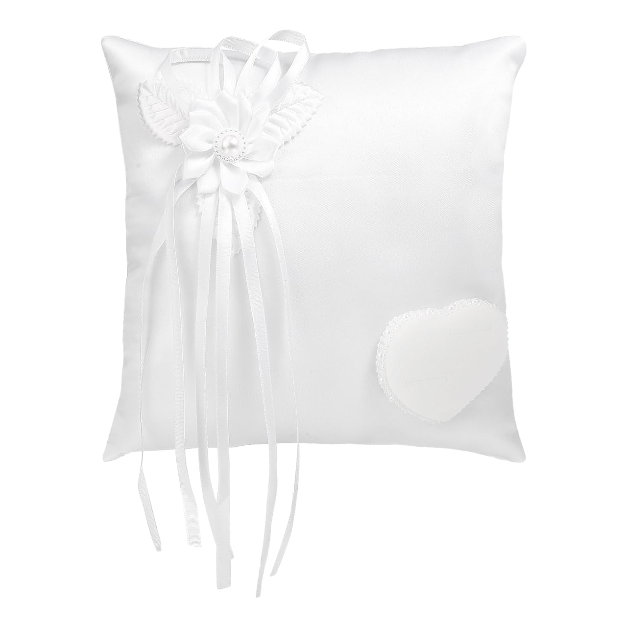 BESPORTBLE Wedding Ring Cushion Marriage Couple Ring Holder Bearer Cushion Wedding Pillow White