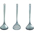 Sori Yanagi Kitchen Tool Designed Simple and Easy to Use, Tsubamesanjo Stainless Steel, Set of 3 Turner, Skimmer, Ladle, Dishwasher Safe, 18-8 Stainless Steel