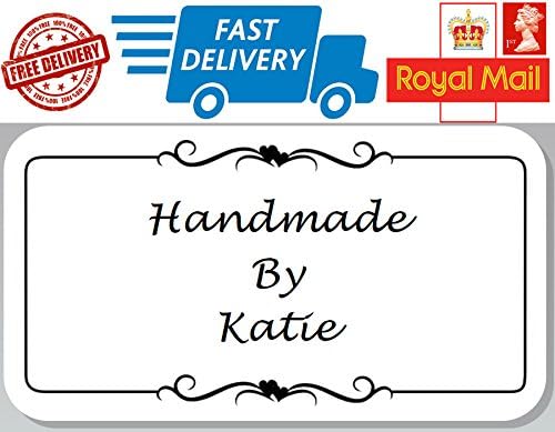 100 x Personalised HandMade By Labels Stickers Gift Tags Stamp