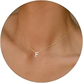 KICKGY Initial Necklaces for Women, Dainty Gold Letter Necklace 14k Gold Plated Personalized CZ Initial Necklace Monogram Name Choker Necklace for Women Trendy Gold Jewelry for Women Gifts