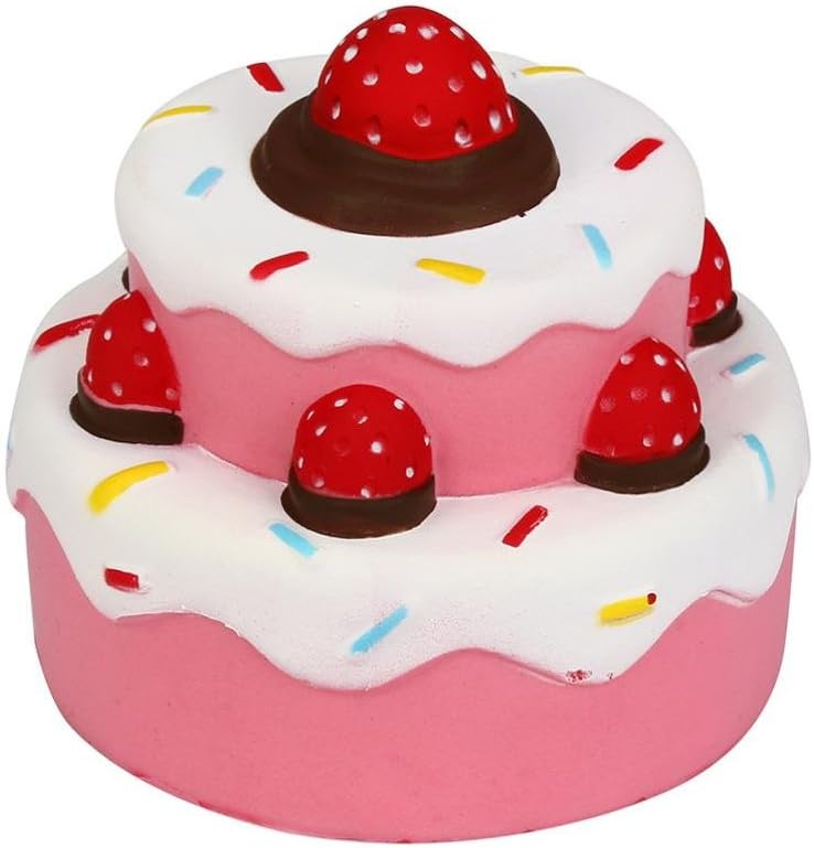 Joykith Stress Reliever Strawberry Cake Scented Super Slow Rising Kids Toy (Pink)