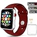 42mm Watch Band, Acytime Durable Soft Silicone Replacement iWatch Band Sport Style Wrist Strap for Apple Watch Band Series 3 Series 2 Series 1 Sport, Edition 42mm (42mm-Wine Red)