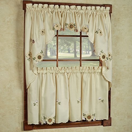 Sweet Home Collection Panels Sheer Rod Pocket Unique Styles and Prints, Polyester, Sunflower, 38 W x 60 L (Pack of 1)