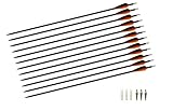 TTAD 12PCS 28-Inch Carbon Arrows Hunting & Practice Archery For Compound Bow and Recurve with 100 Grain Replaceable Field Points Tips