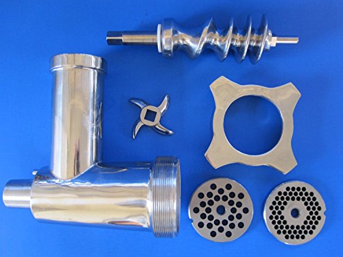 Stainless Steel Meat Grinder Attachment for Hobart & Univex mixer. a200 d300 h600 h660 hl600 PLUS Sausage Stuffing Kit. Fits Hobart, Univex mixers