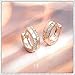 Thick Roll Crystal 18k Gold Plated Earrings Stud Women Jewelry + 925 Sterling Silver Earnuts Gs0462