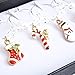Souarts Mixed 6pcs Glass Charms Marker Tags Set with Gift Box Christmas Snowman Stocking Cane Pendants