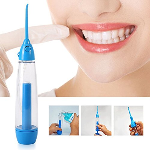 Auch Portable Oral Irrigator, Manual Water Flosser, Dental Care Water Jet Tooth SPA Teeth Pick Cleaner - Blue - Thumbnail 2