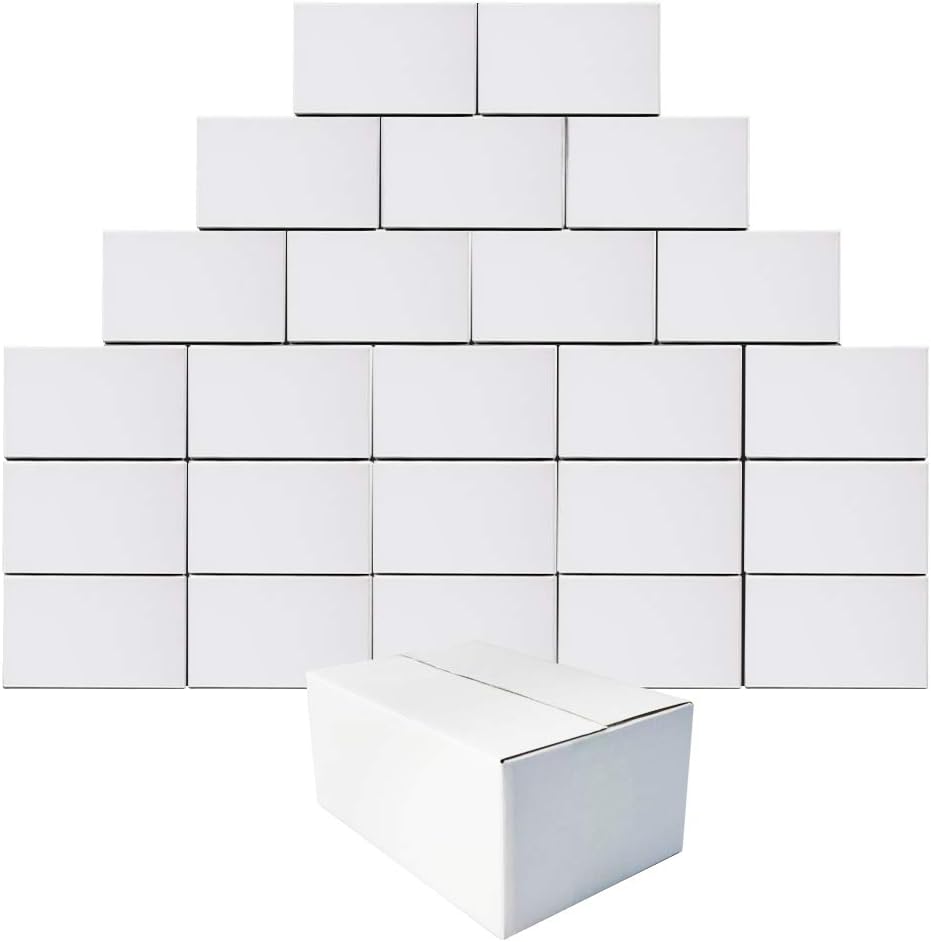 Calenzana 8x6x4 Shipping Boxes Set of 25, Small Corrugated Cardboard Box for Mailing Packing Gifts, White : Office Products