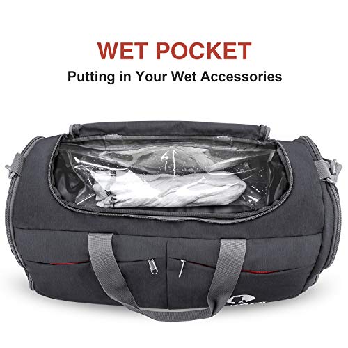 Canway Sports Gym Bag, Travel Duffel bag with Wet Pocket & Shoes
