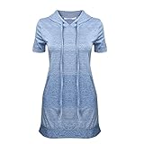 FUNOC® Women's Summer Casual Bodycon Short Sleeve Casual Hoodie Dress
