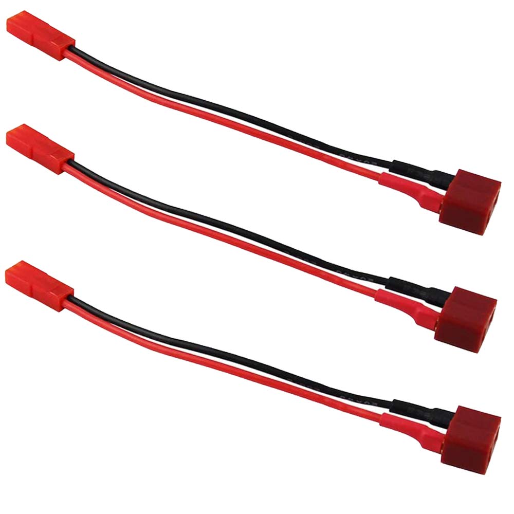 Yiqigou 3pcs Deans T Male Female Plug to JST Male Female Plug Connector Adapter Cable Wire Lead with 10cm 20AWG Wire Cable (deans female to jst female)