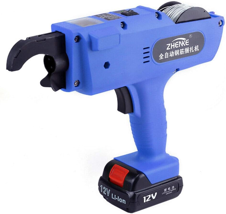 MOMOJA Rebar Tier Tying Machine Automatic Handheld Rebar Tier Tool for 8mm - 34mm (Blue)