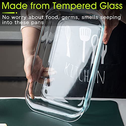 2 Quart Mini Glass Baking Dish for Oven, Single Serving Glass Pan for