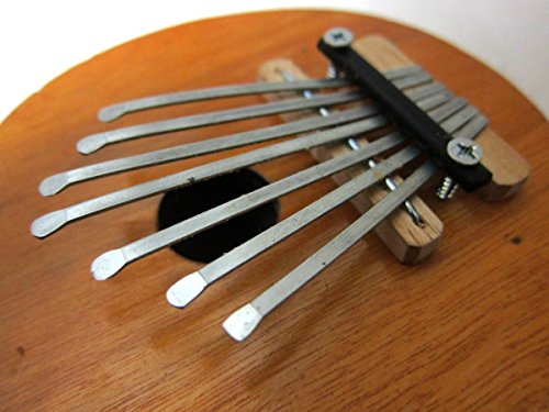 Kalimba Thumb Piano Mbira- 7 keys - Tunable - Coconut Shell - by Bethlehem Gifts TM (Brown Plain) - Thumbnail 3