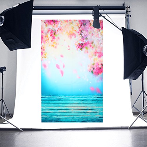 SCASTOE Peach Blossom Wedding Photography Backdrops Spring Flowers Wooden Floor Studio Photo Photography Background