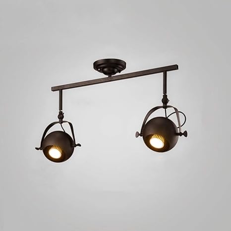 Luz de techo industrial retro vintage 2 luz E27 giratoria ...