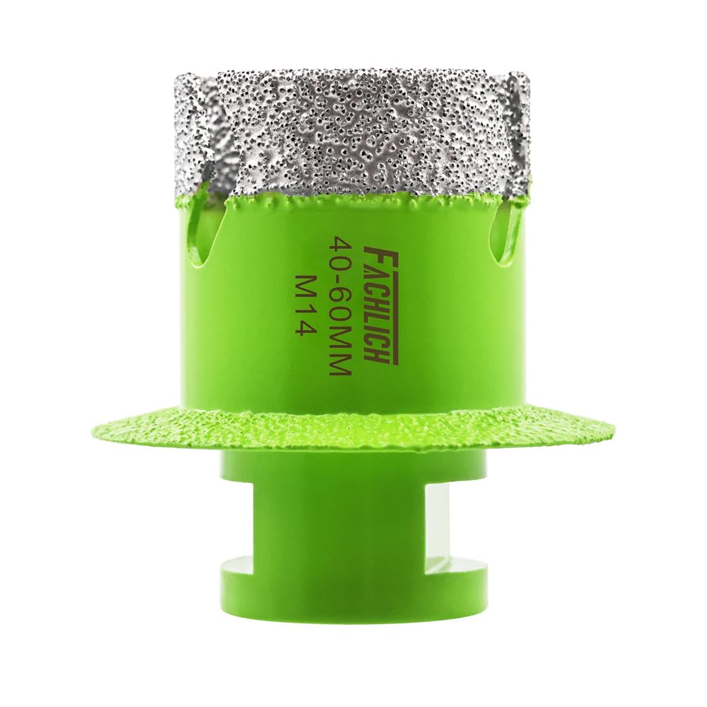 FACHLICH Tile Hole Saw 40MM - Diamond Core Drill Bit Porcelain M14 Thread Sink Washbasin Drain Hole Opener for Marble Ceramic Tile Granite